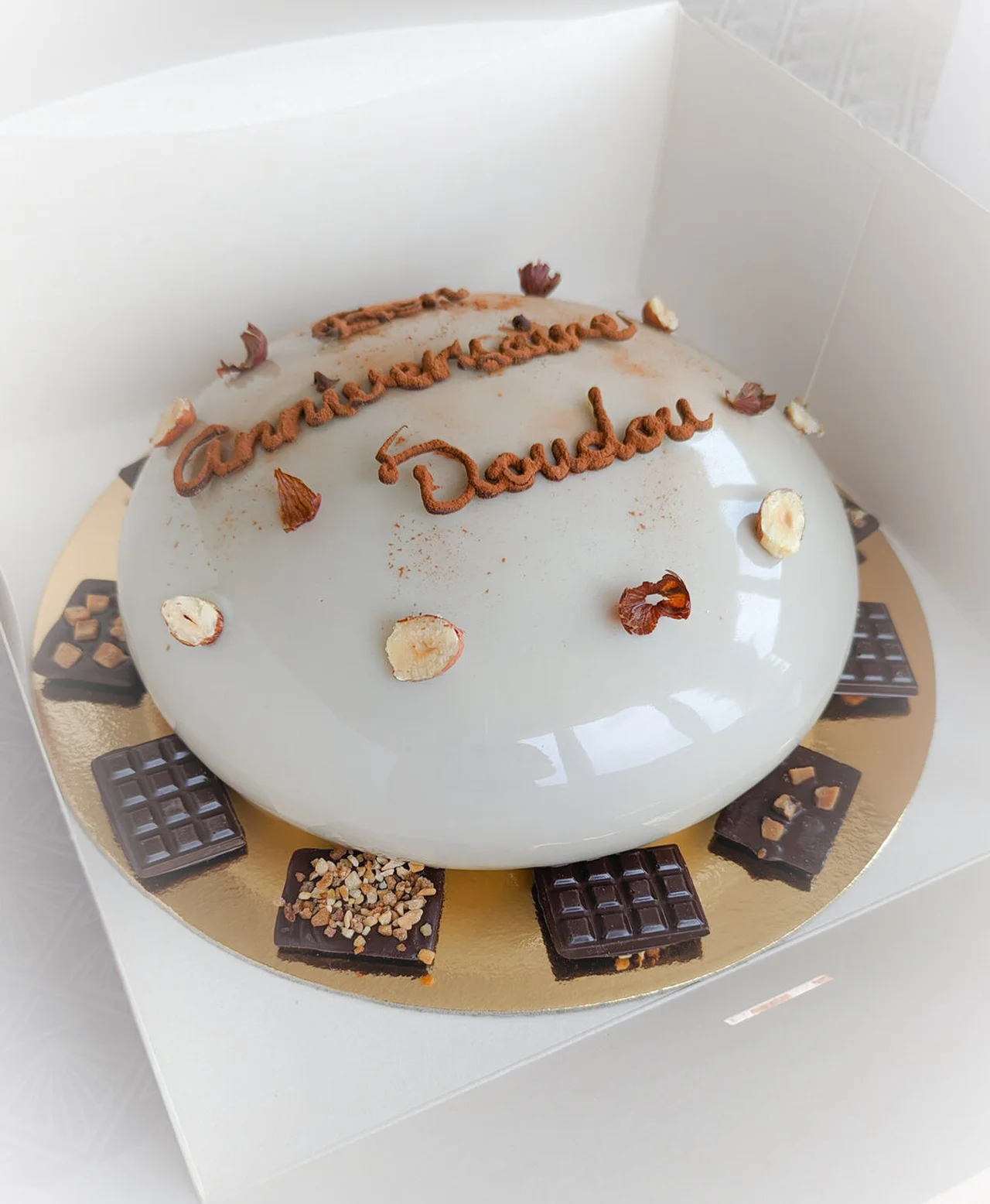 Entremets chocolat au lait noisettes