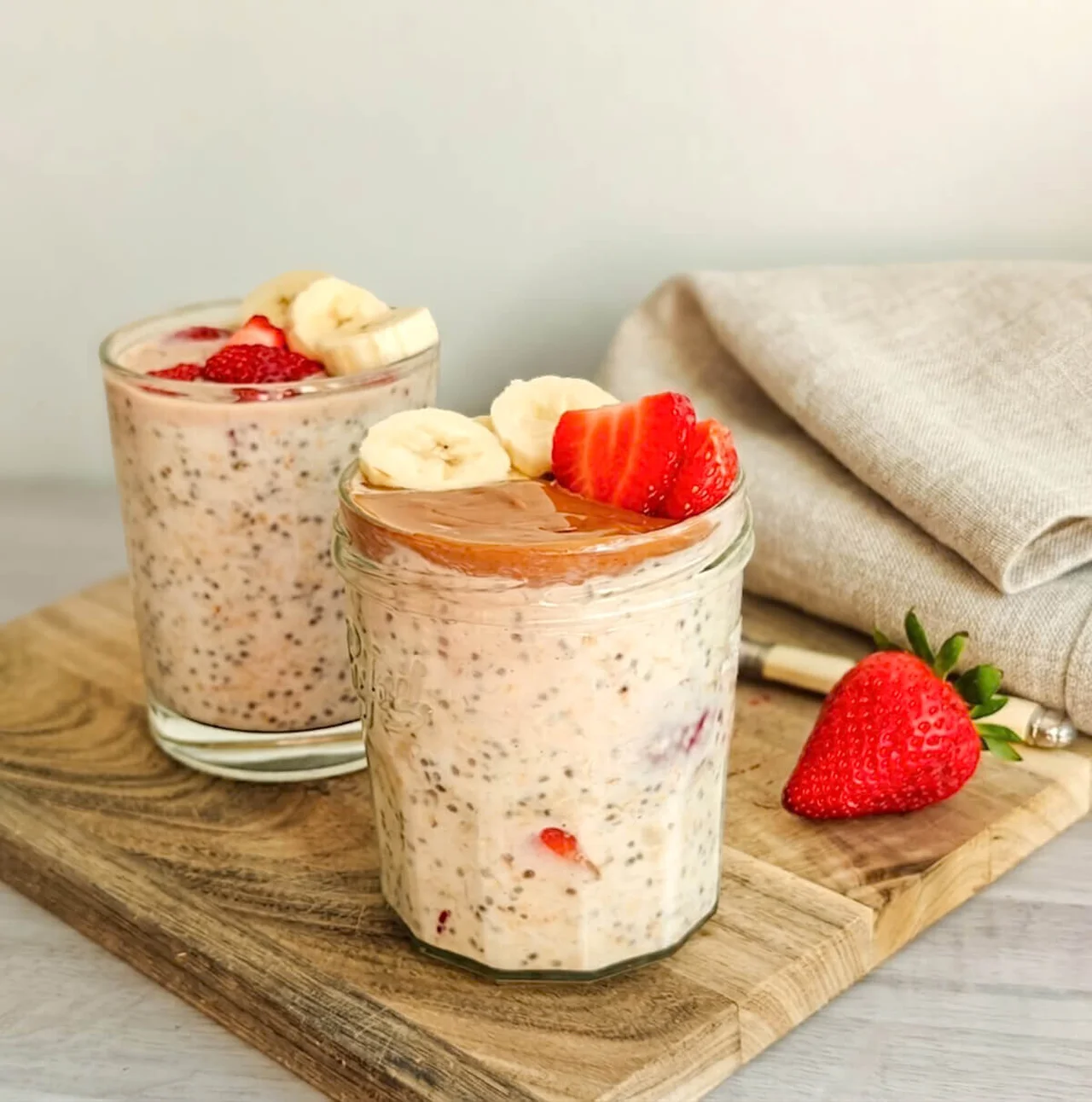 Overnight oats banane fraise