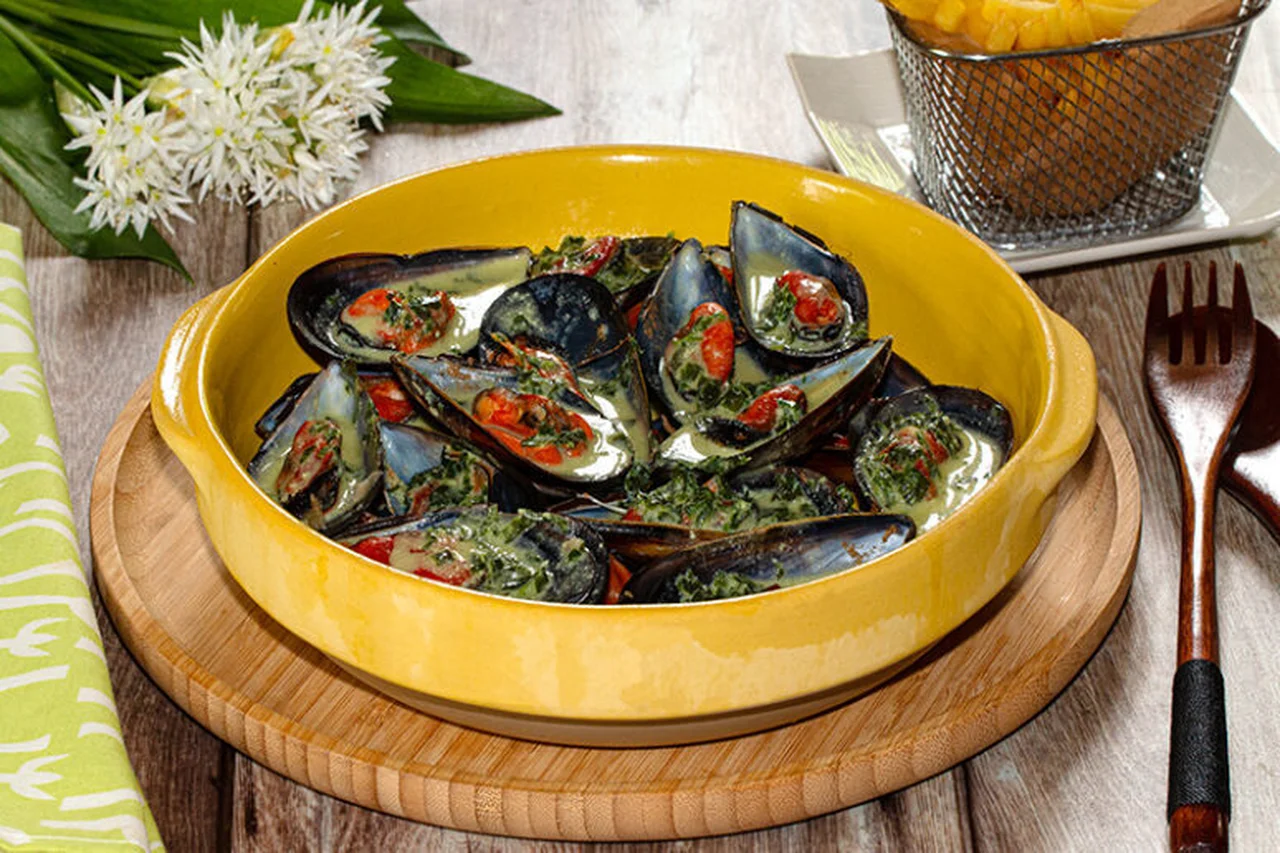 Moules à la crème d'ail des ours