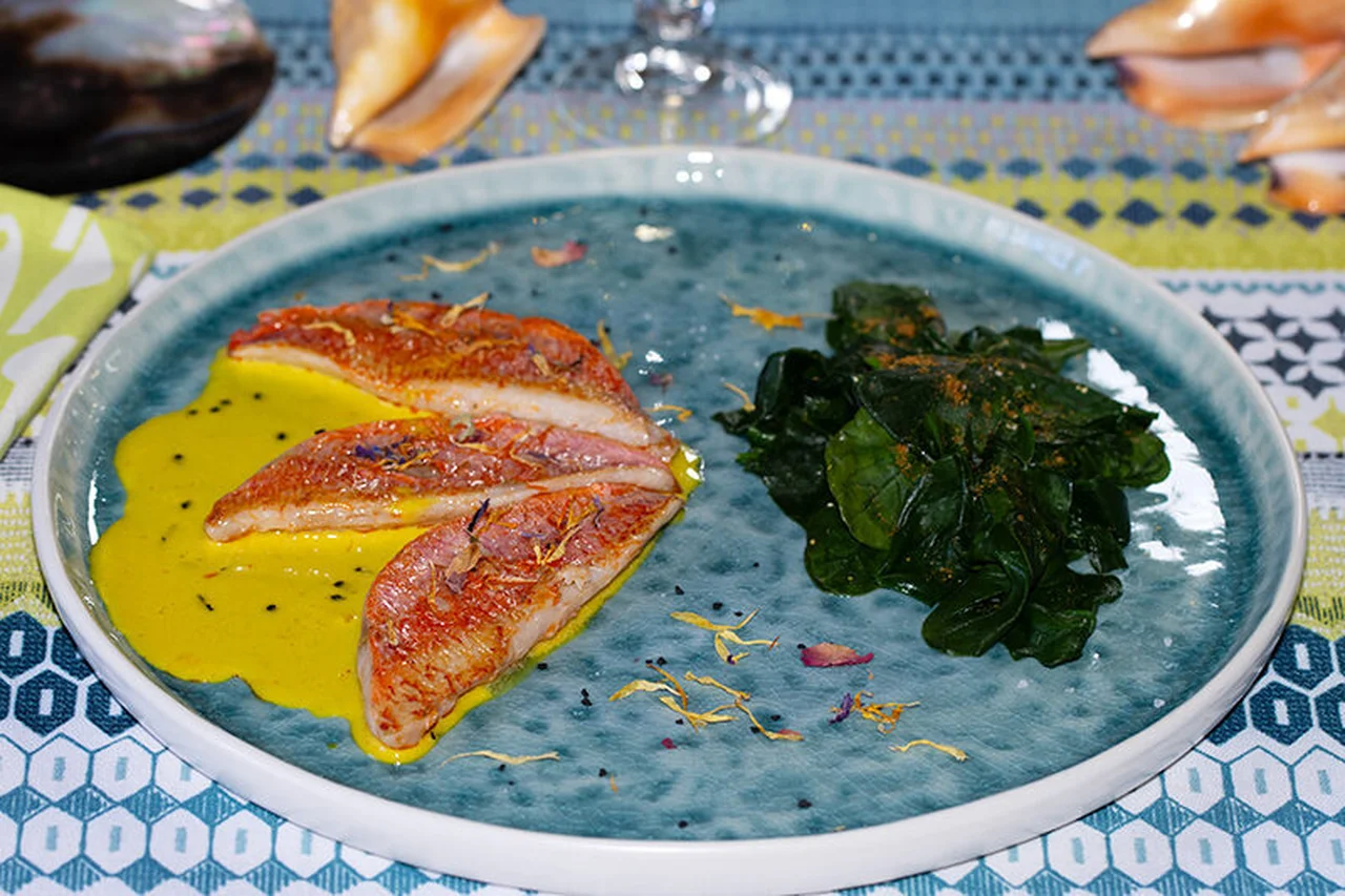Rougets à la crème de safran