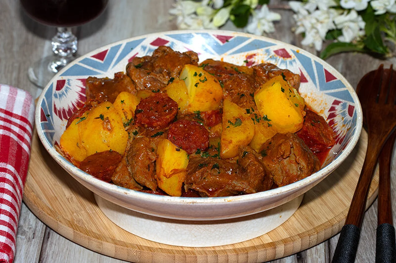 Sauté de veau au chorizo au Porto