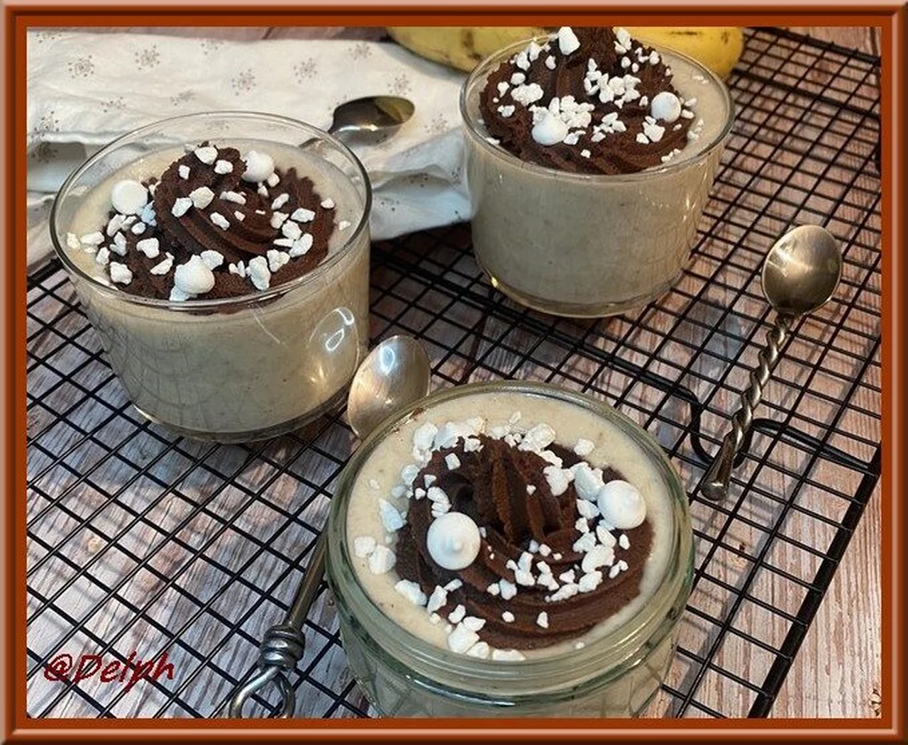 Verrines bananes et chocolat