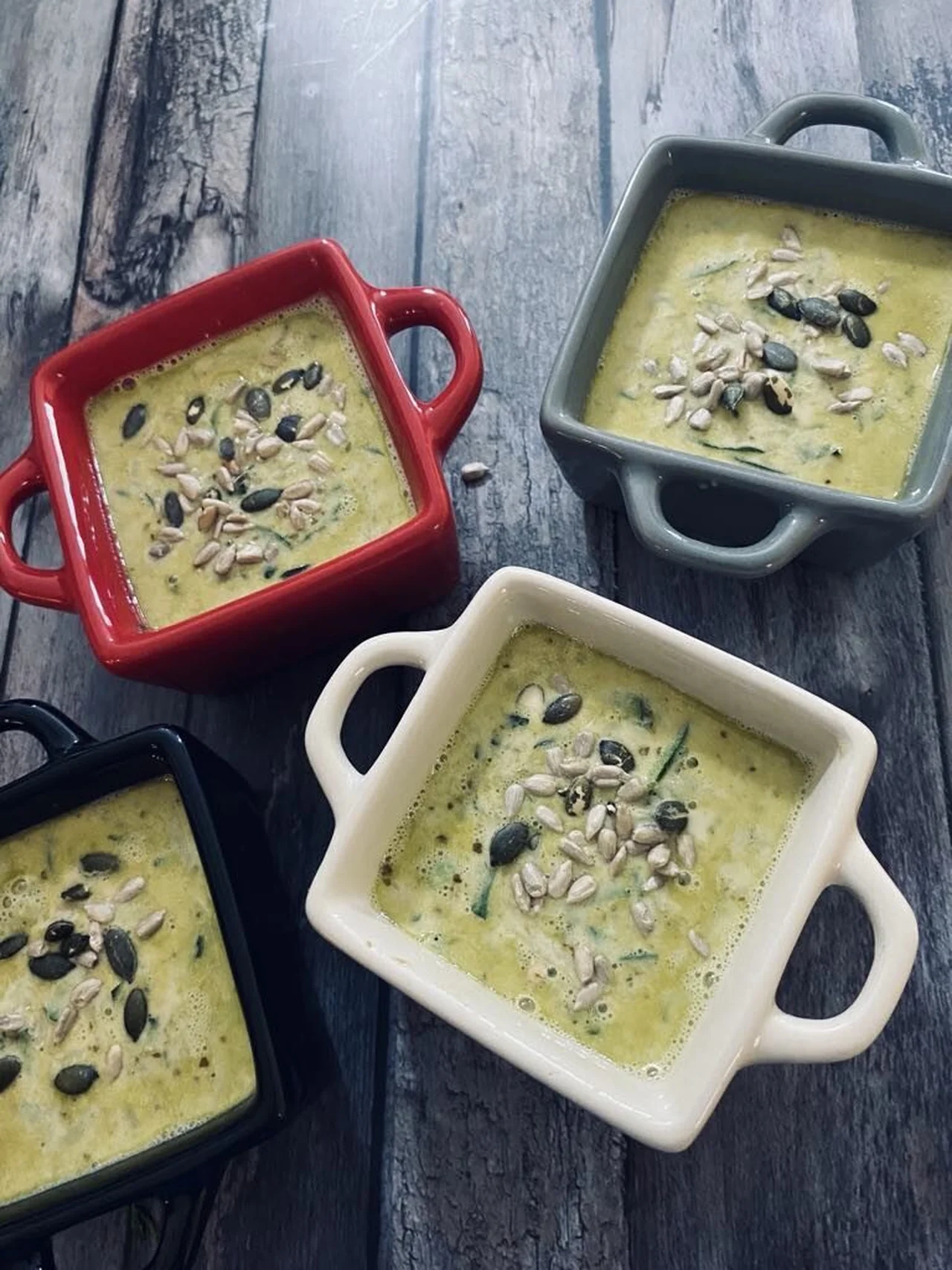 Flans de courgettes au pesto