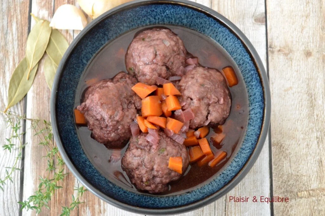 Boulettes de bœuf façon bourguignon