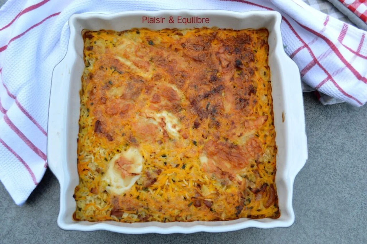 Gratin de riz express aux carottes et lardons