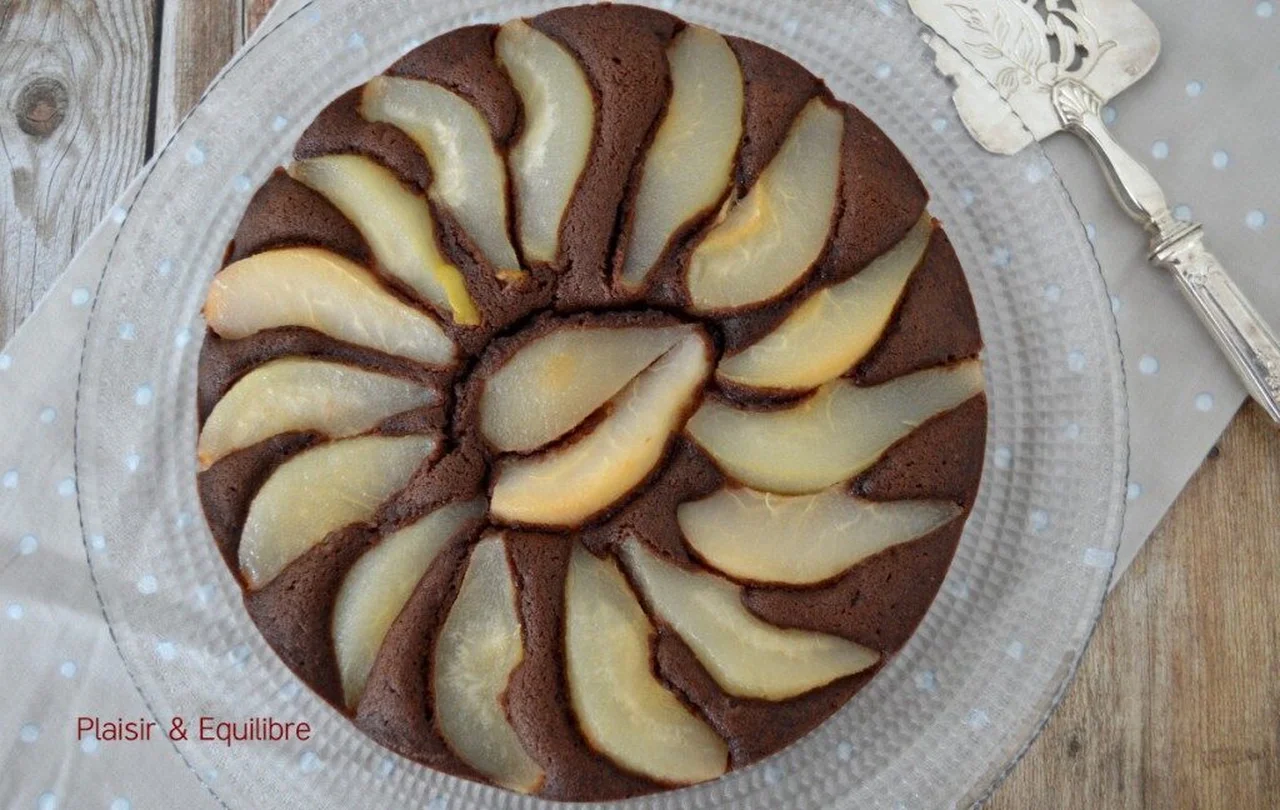 Tarte cake poire chocolat de Christophe Felder