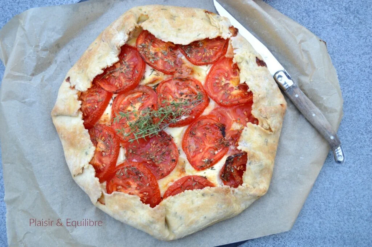 Tarte rustique tomate et crottin de Chavignol