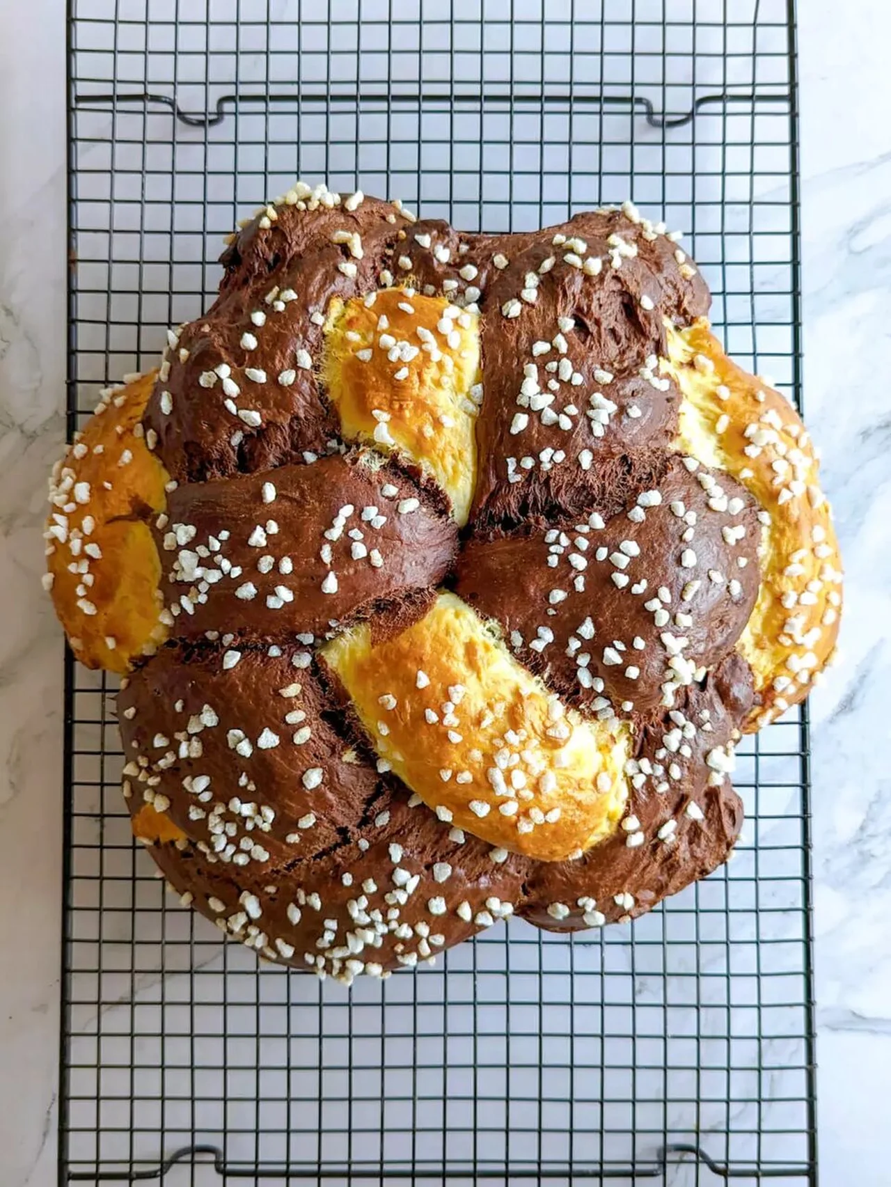 Brioche tressée chocolat vanille