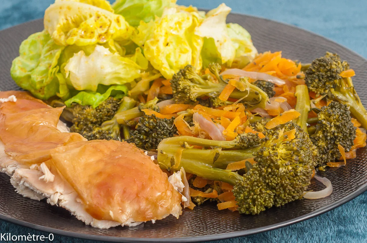 Poulet rôti aux brocolis