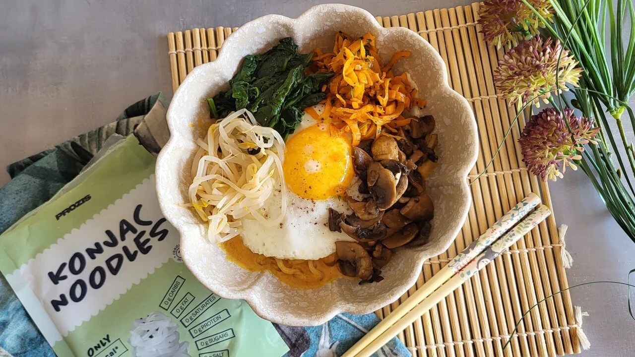Bibimbap aux nouilles de konjac