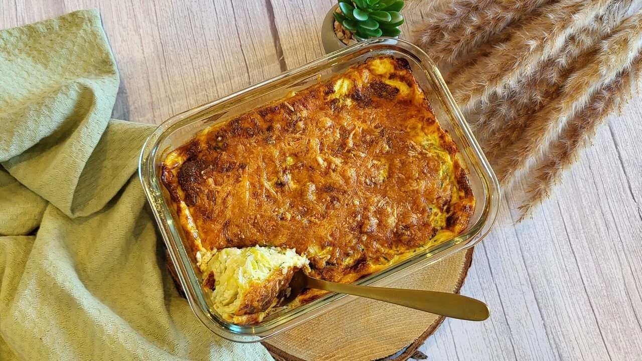Gratin de ravioles et courgettes