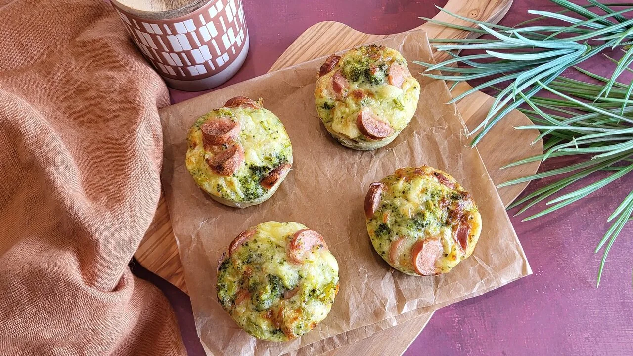 Minis Flans au brocoli et knaki