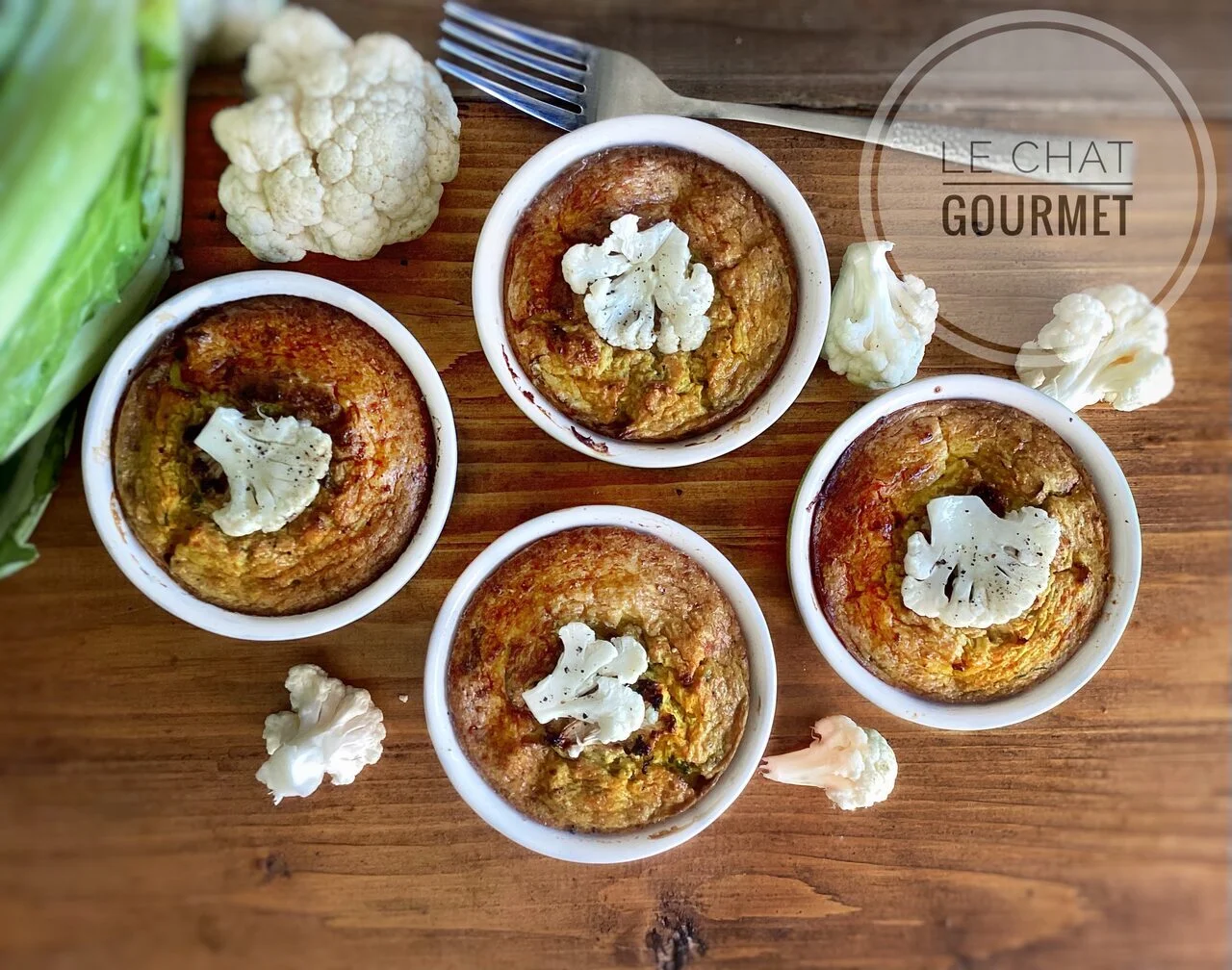 Flans de chou-fleur au parmesan et au curry