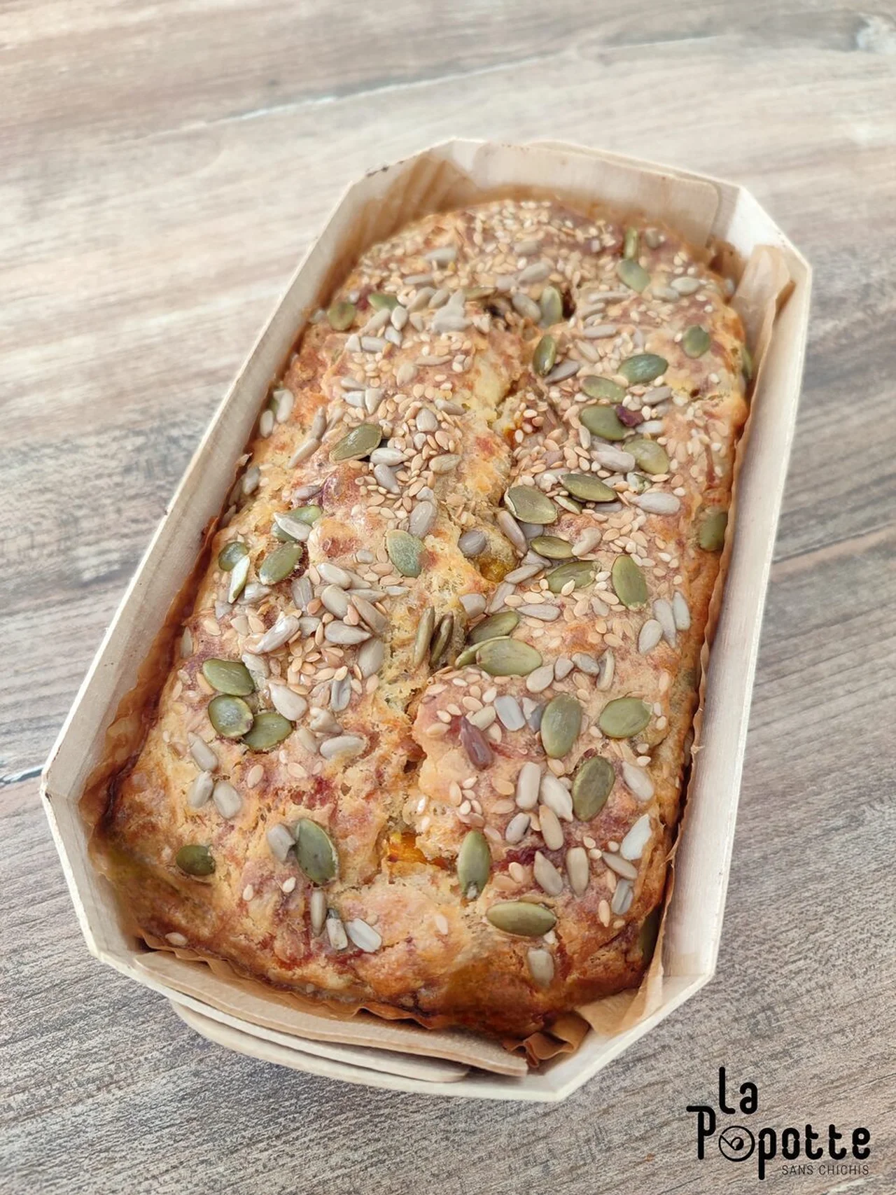 Cake potimarron rôti, comté et graines