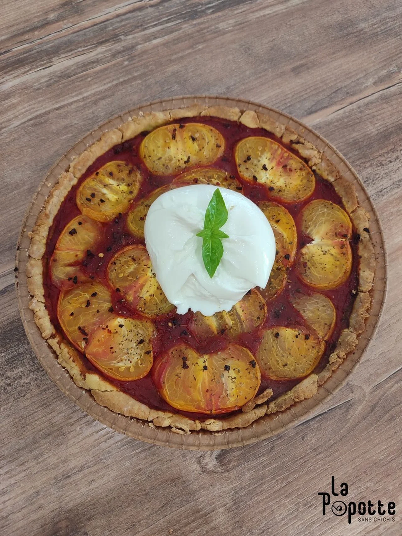 Tarte tomate pesto burrata