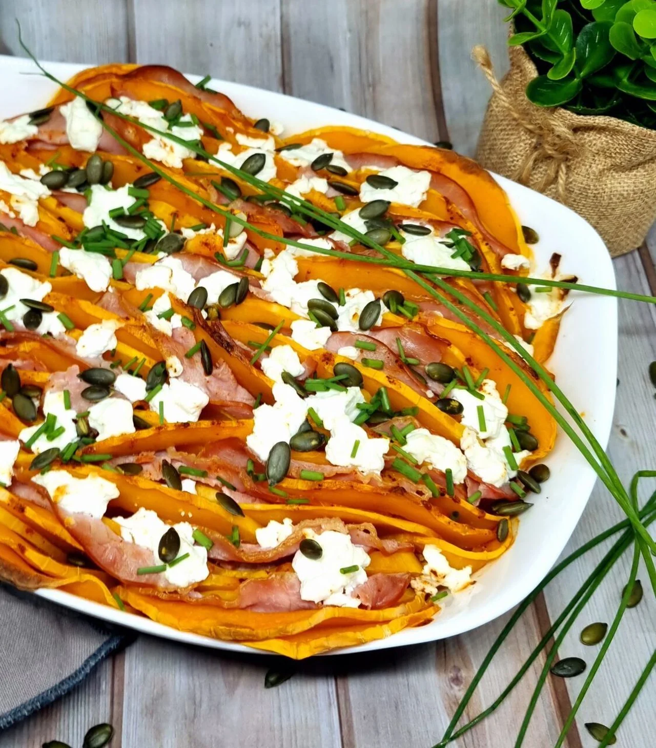 Gratin de butternut au chèvre