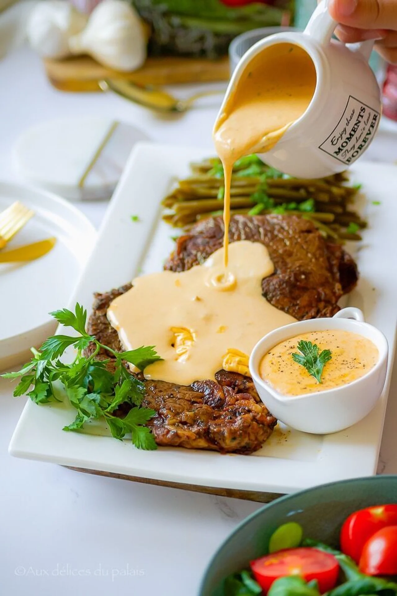 Entrecôtes de veau sauce crémeuse