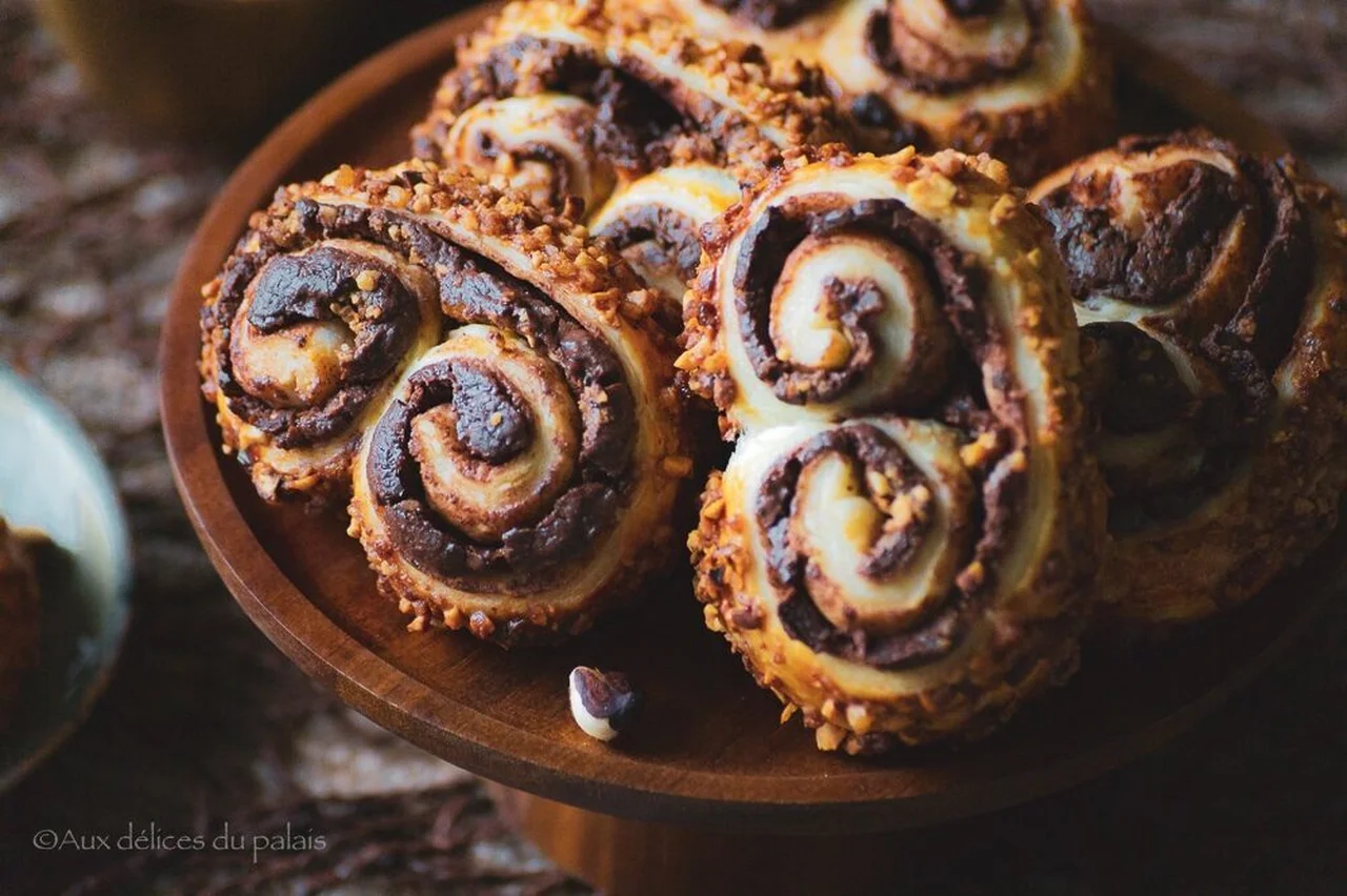 Palmiers au chocolat et pralin