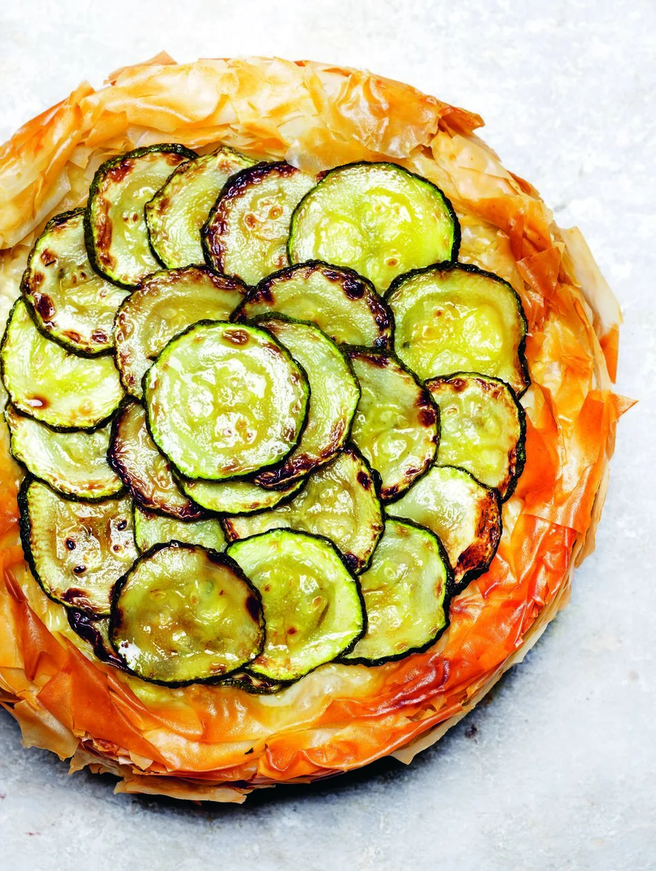 Kolokythopita, pita ouverte à la courgette