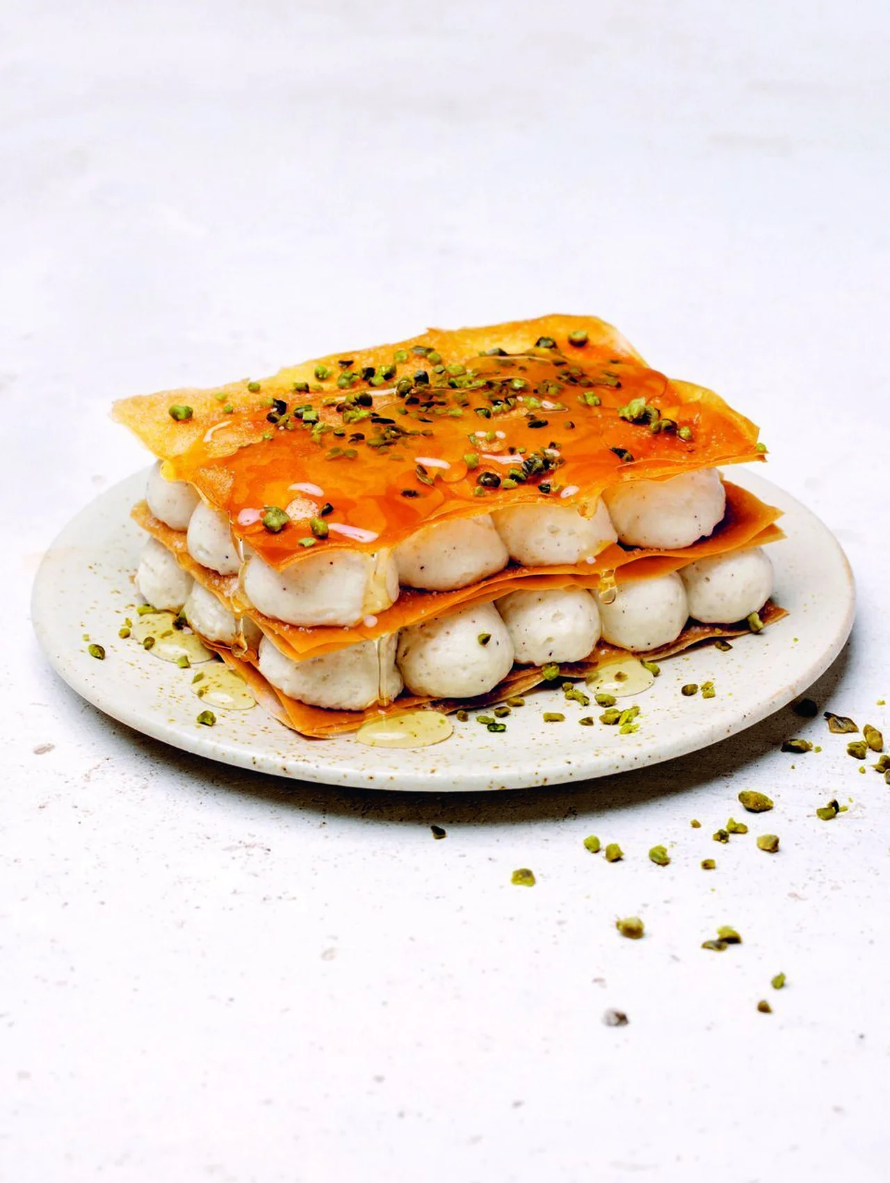 Millefeuilles baklava caramélisés au tahini