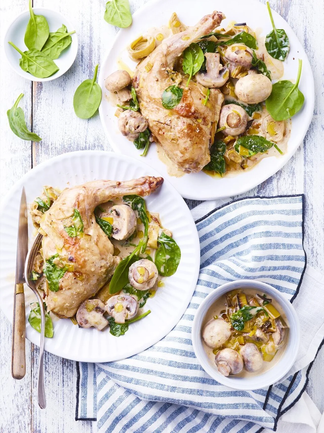 Lapin crémeux aux champignons