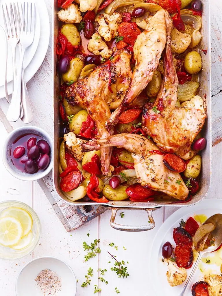 Lapin rôti au chorizo