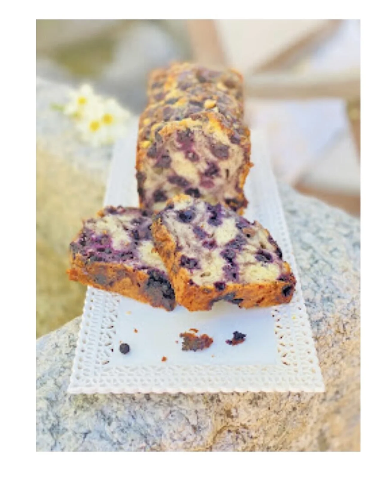 Cake aux myrtilles et bleu d'Auvergne