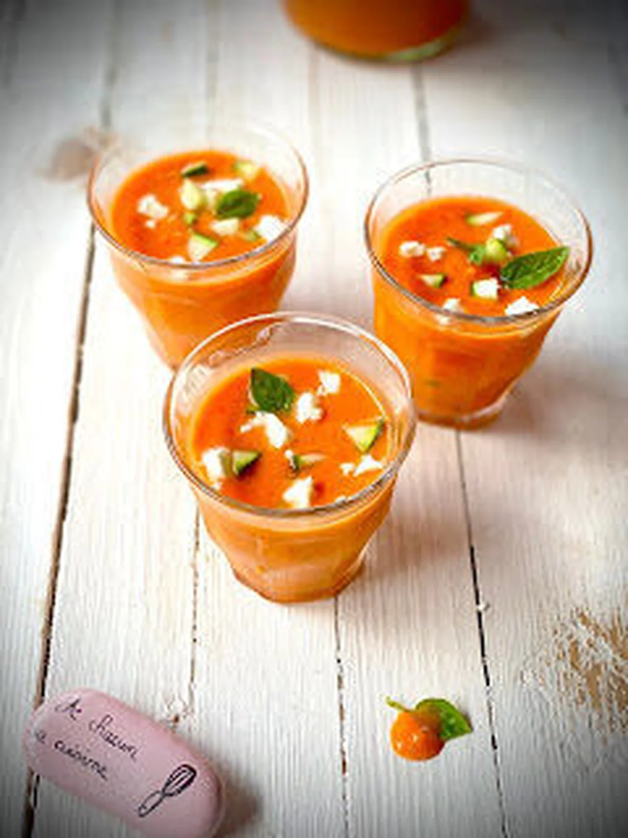Gaspacho glacé tomates, feta et basilic