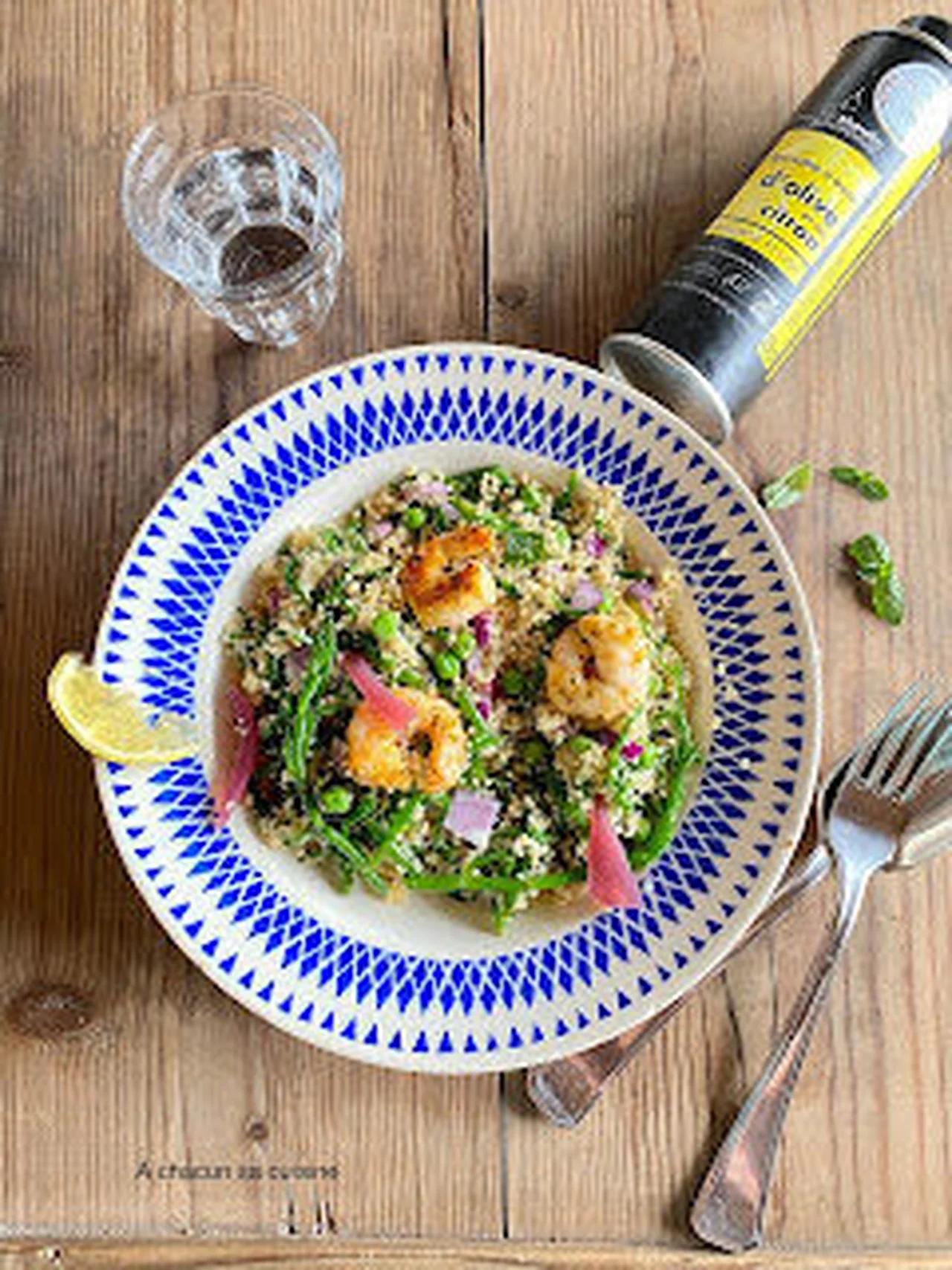 Taboulé aux salicornes et crevettes