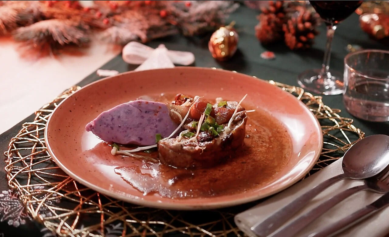 Épaule d'agneau du Poitou-Charentes confite aux fruits secs
