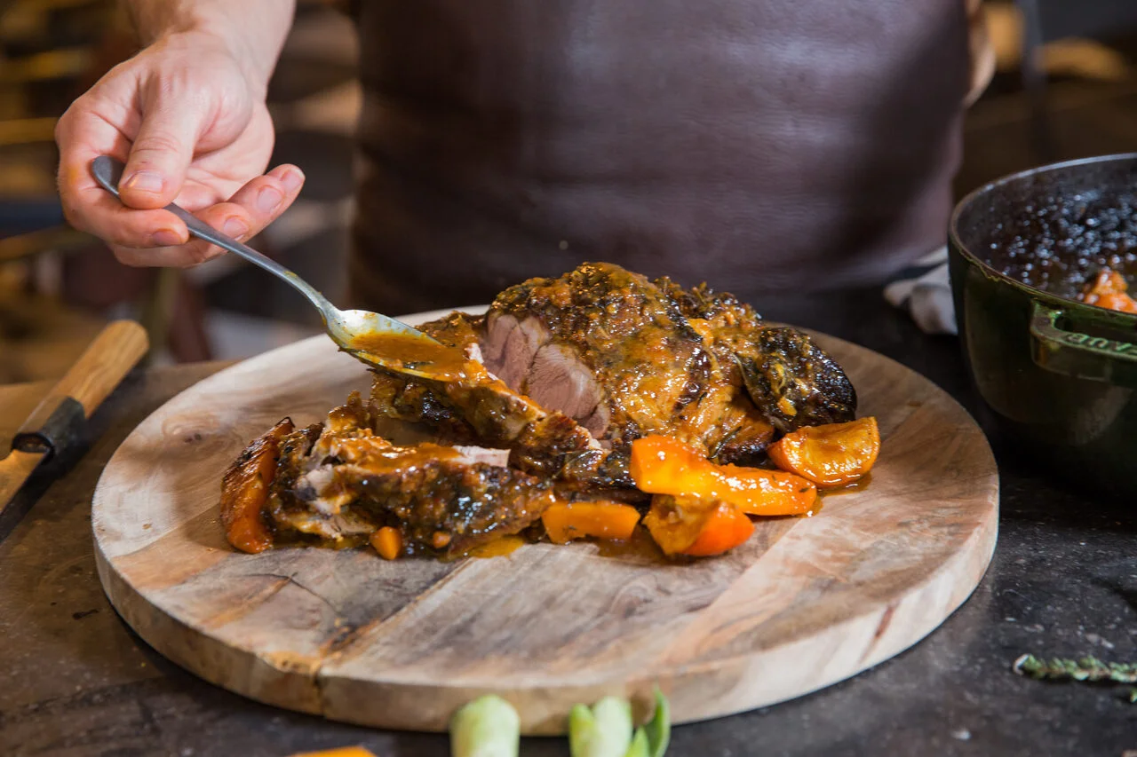 Épaule d'agneau pain d'épices et potimarron