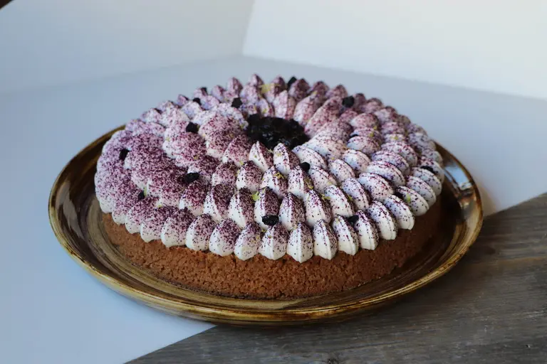 Cheesecake cru et cuit à la myrtille