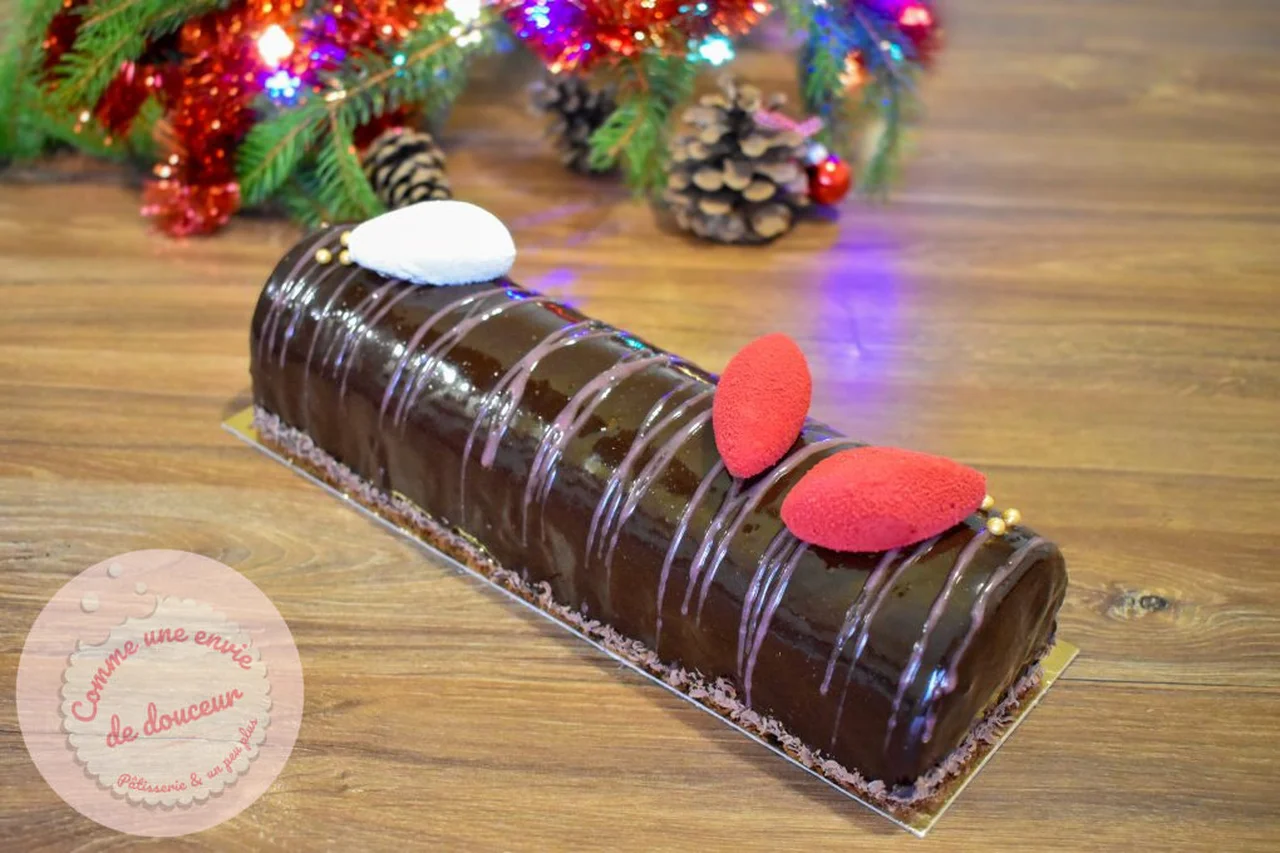 Bûche chocolat framboise et cardamome