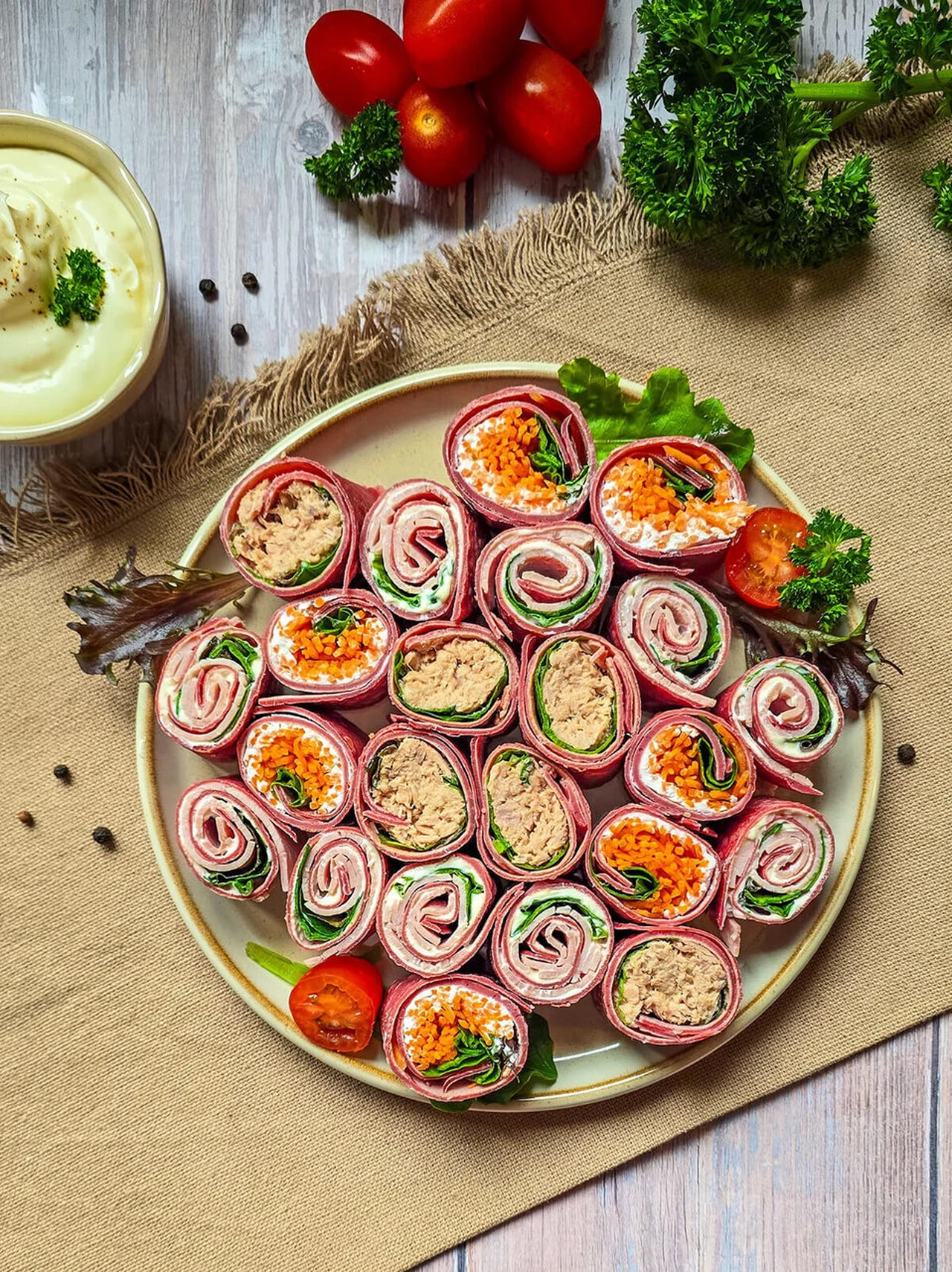 Bouchées de wraps à la betterave