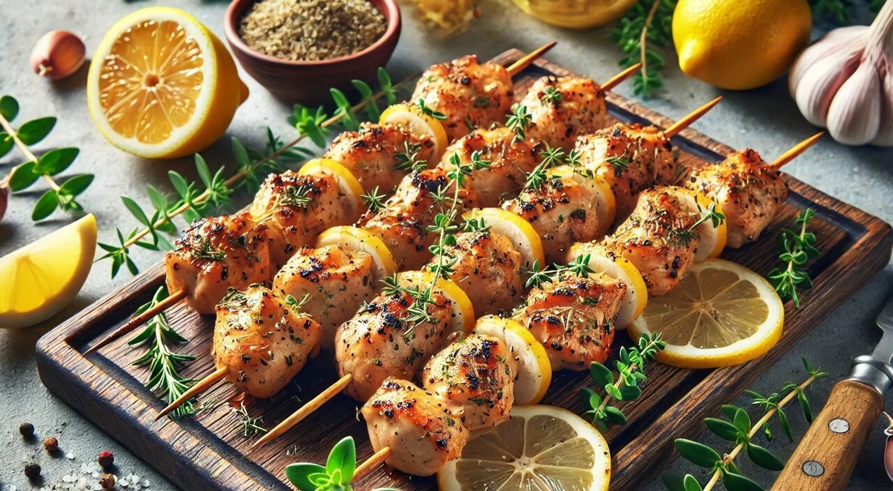 Marinade au citron pour brochettes de poulet