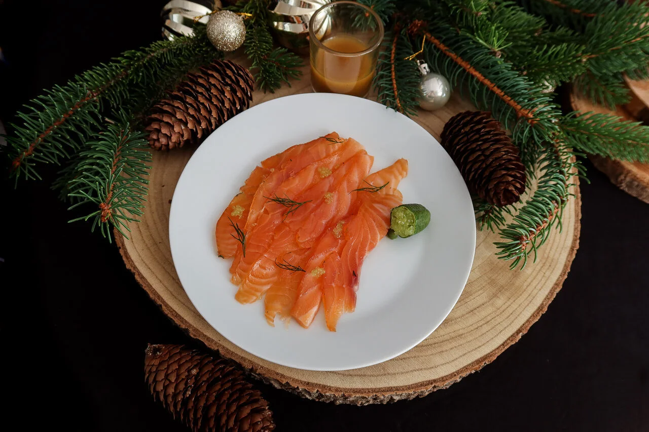 Gravlax de saumon au citron caviar