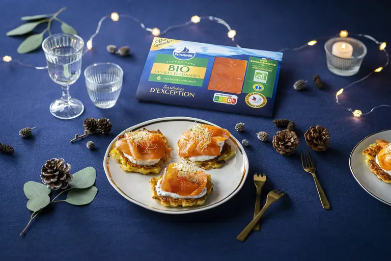 Blinis de poireau au saumon fumé