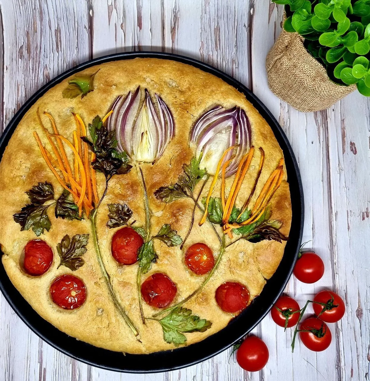 Focaccia décorée