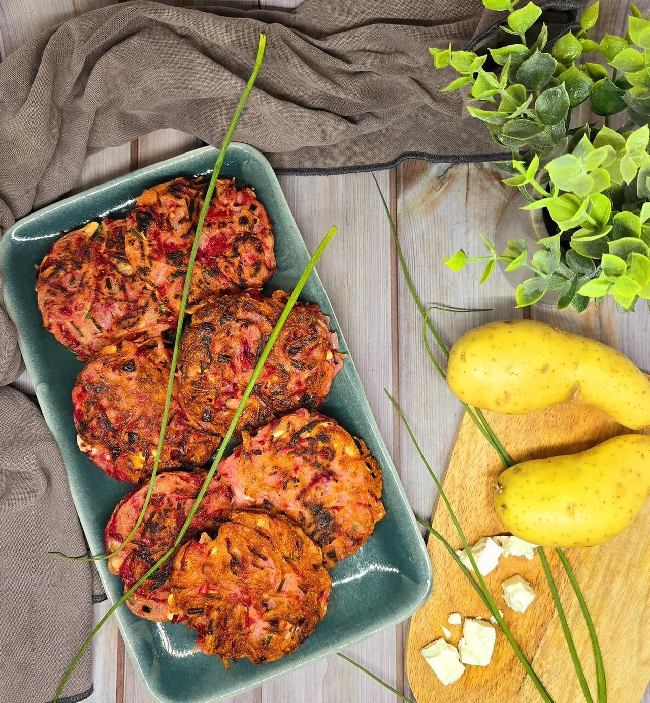 Röstis pommes de terre betterave et feta