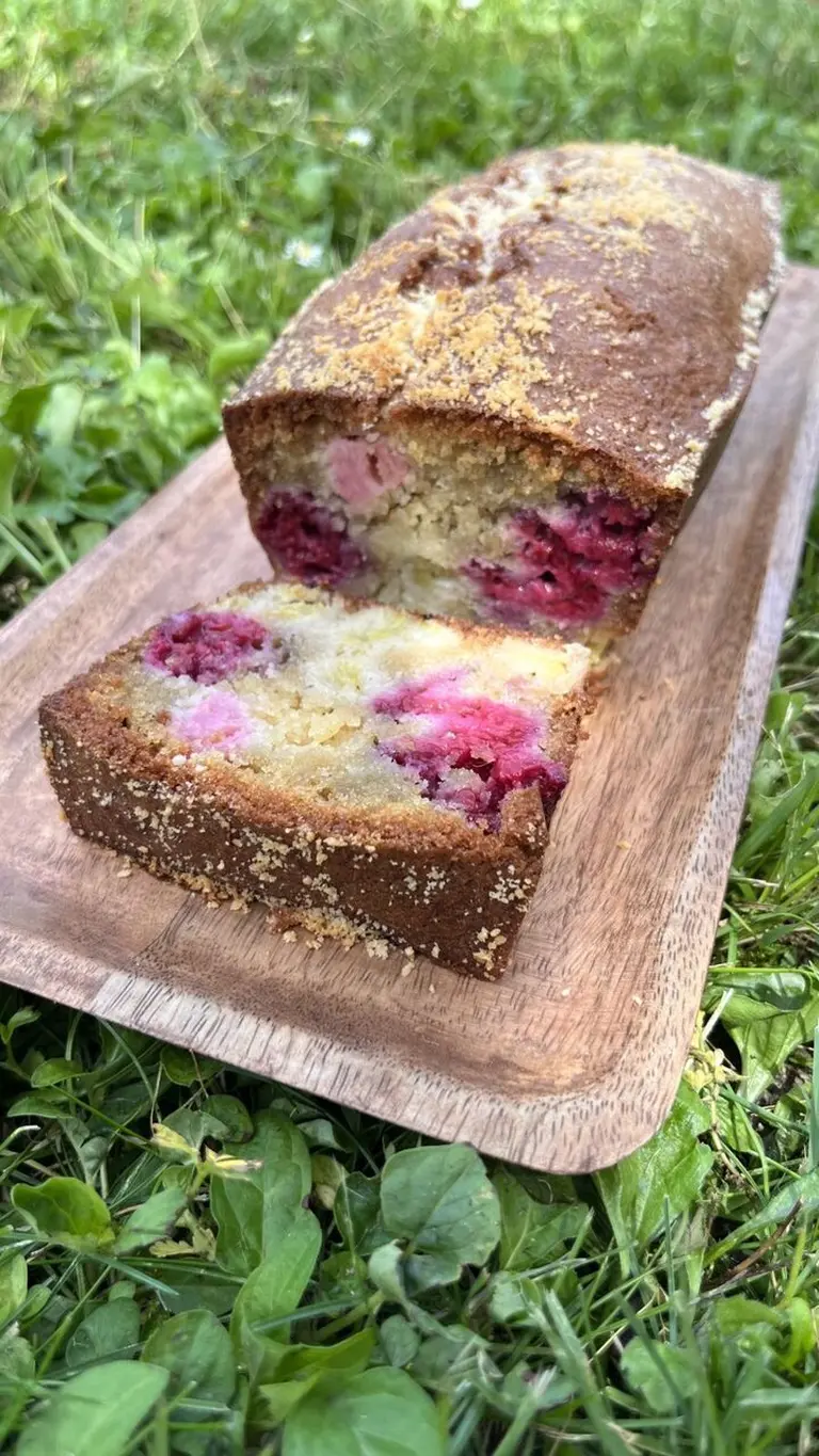 Cake rhubarbe framboises