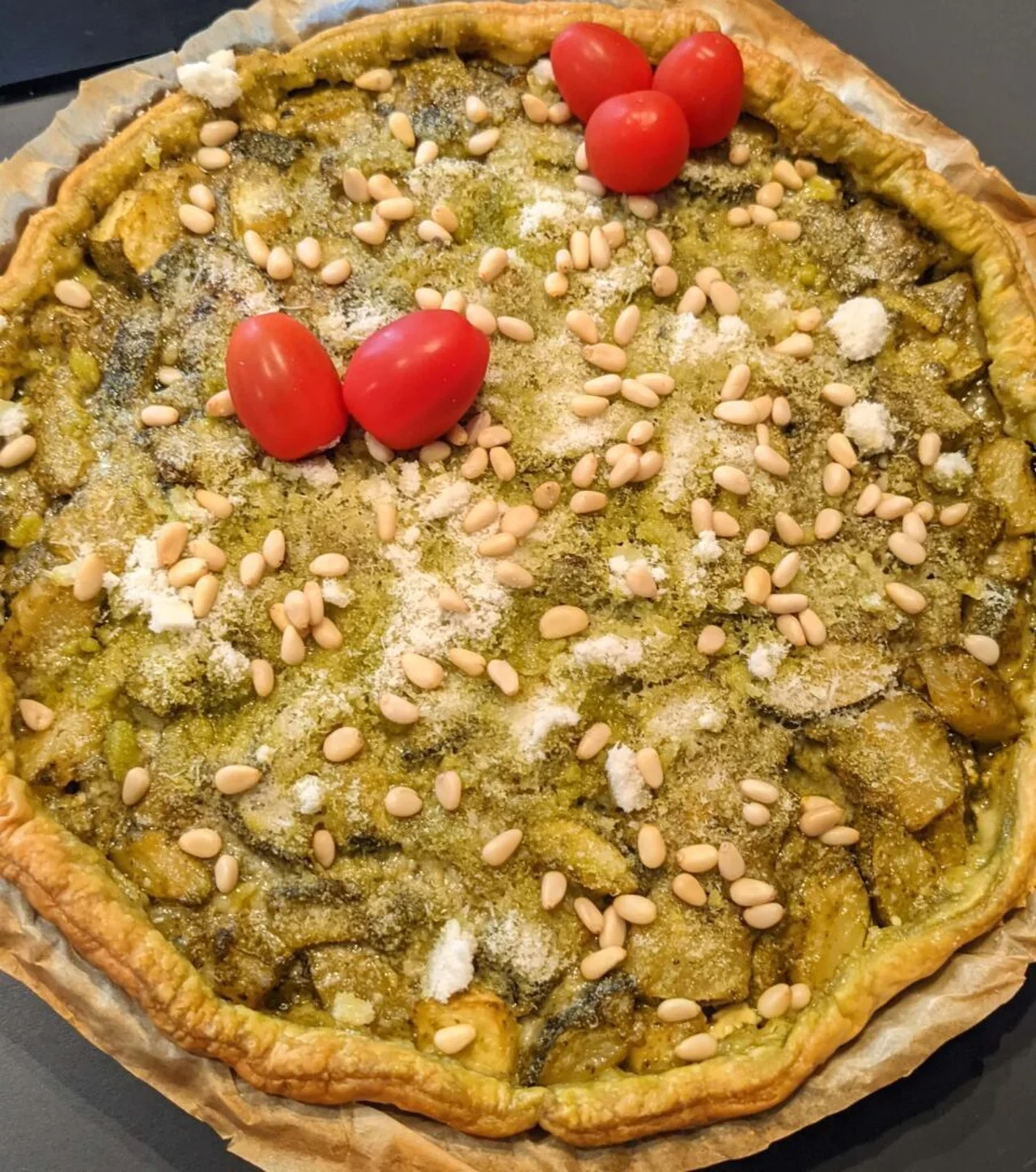 Tarte aux courgettes et au pesto