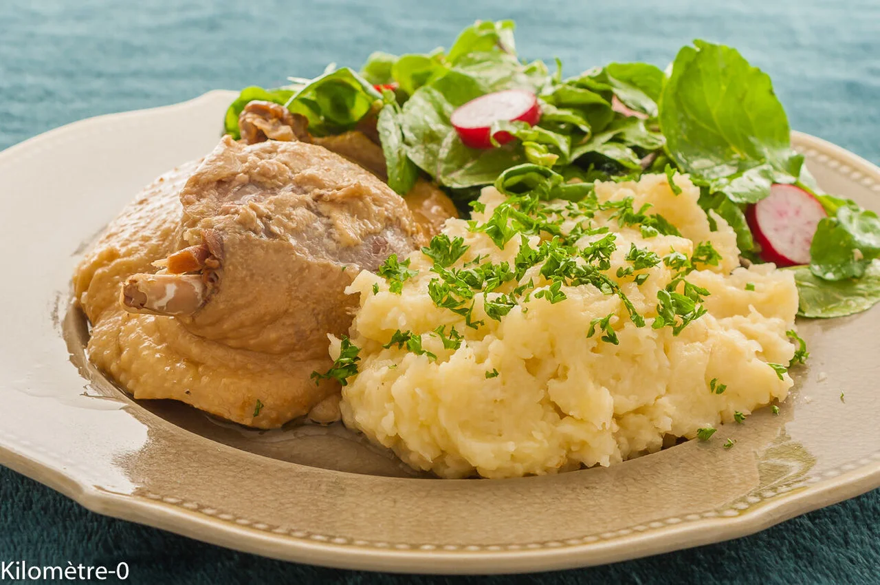 Confit de canard à l'écrasé de céleri rave