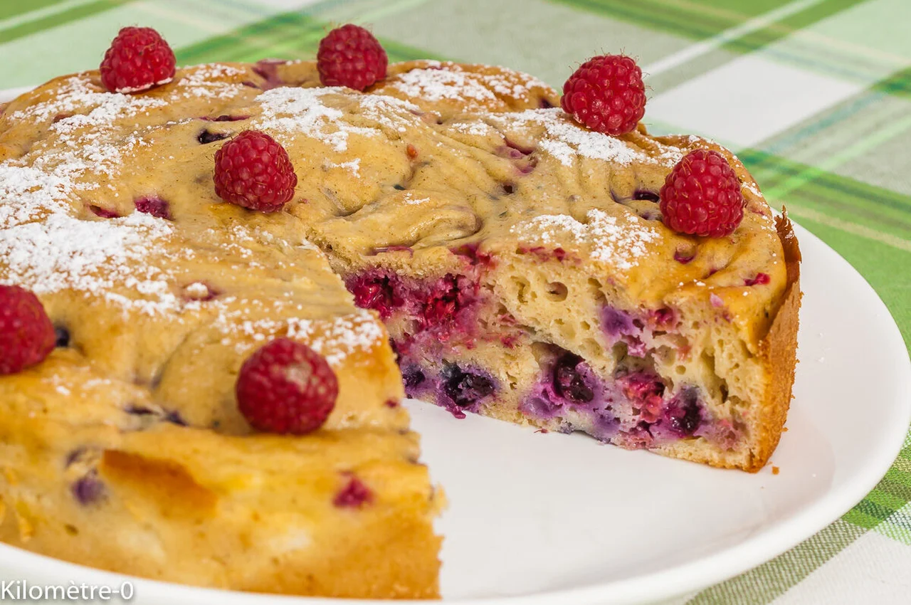 Gâteau à la ricotta et aux framboises