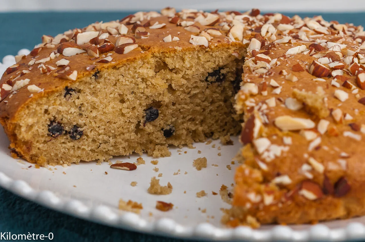 Gâteau matin amandes, épeautre et myrtilles