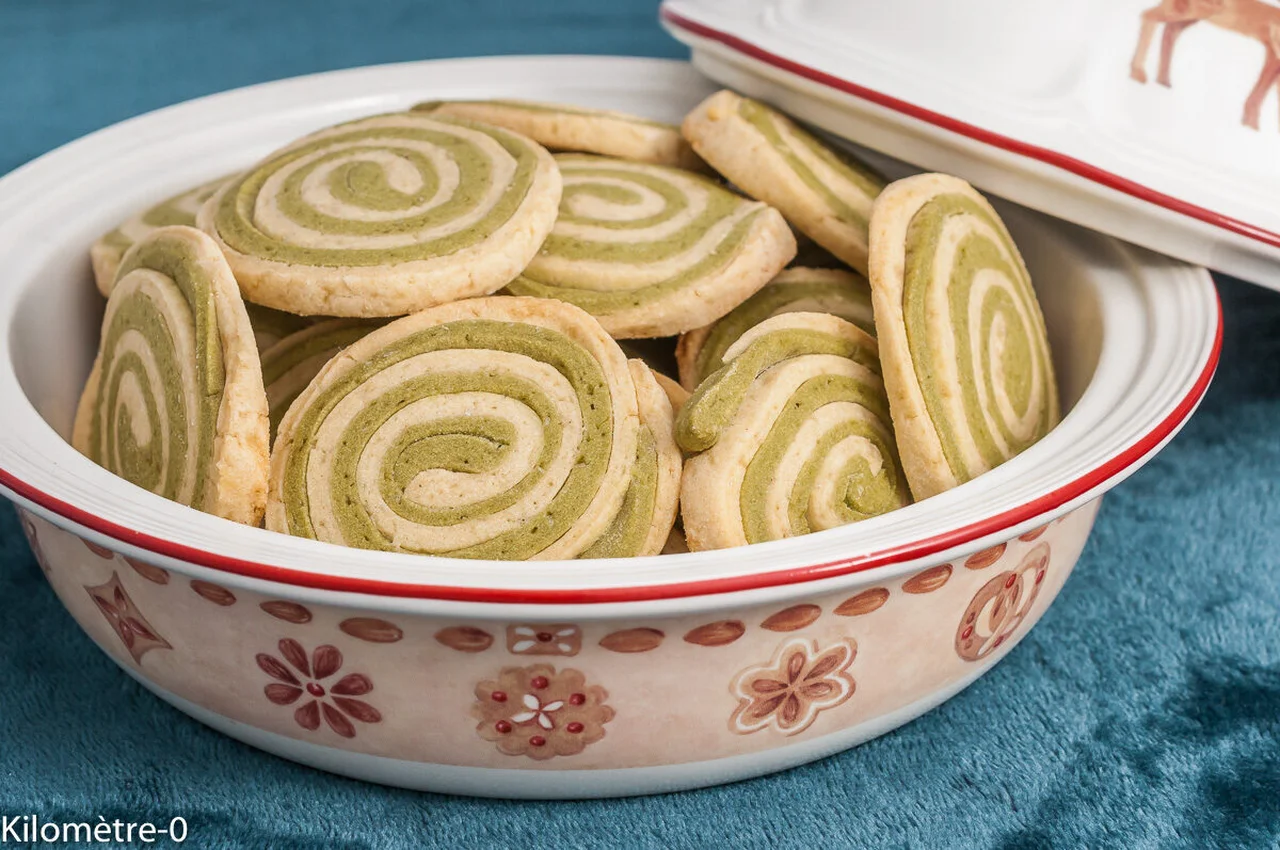 Sablés bicolores au thé matcha