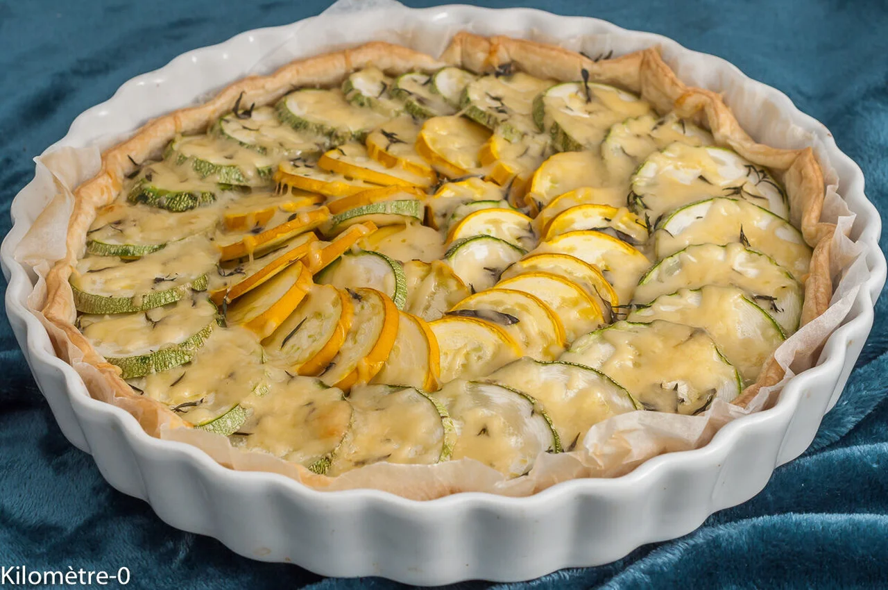 Tarte à la moutarde et aux courgettes