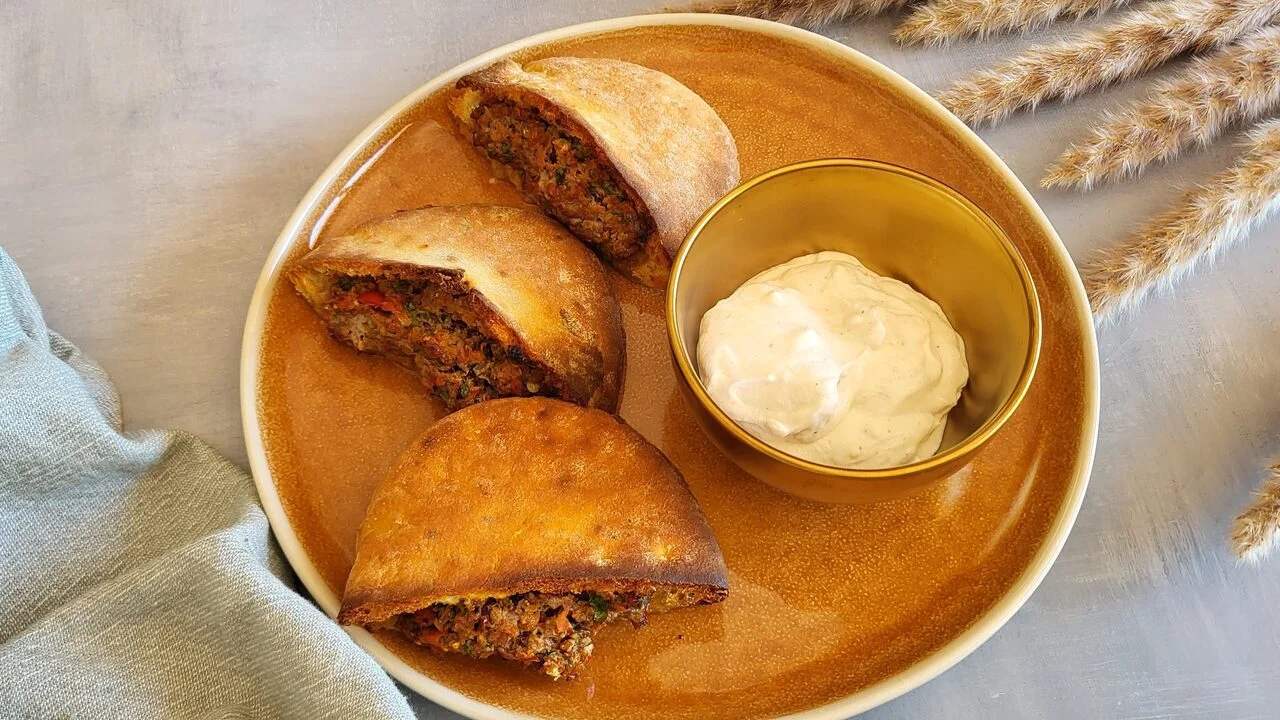 Pains pita fourrés au boeuf