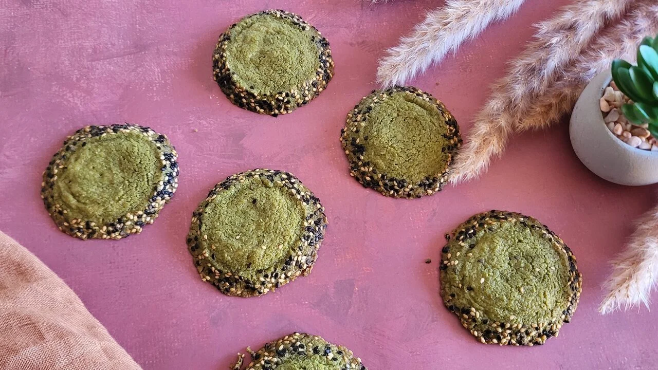 Sablés matcha et sésame