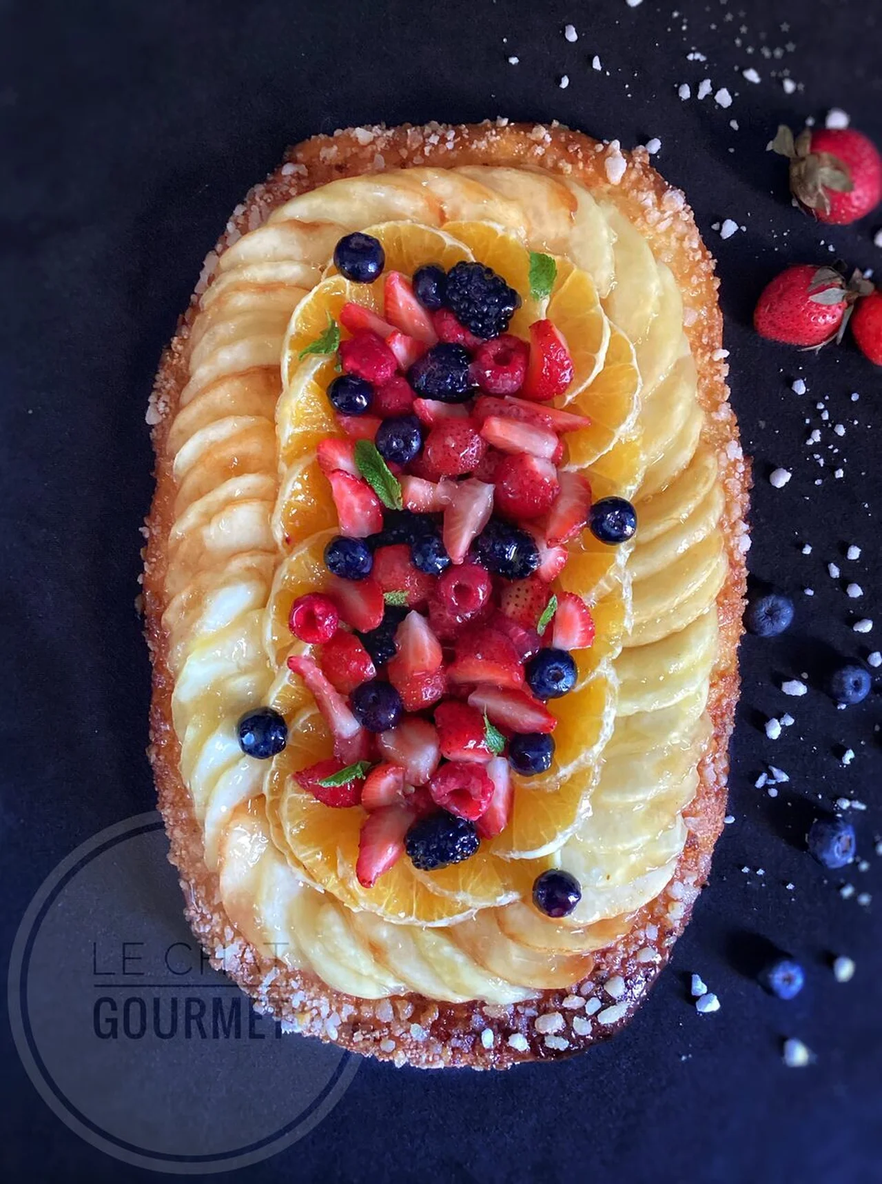 Fougasse catalane aux fruits frais
