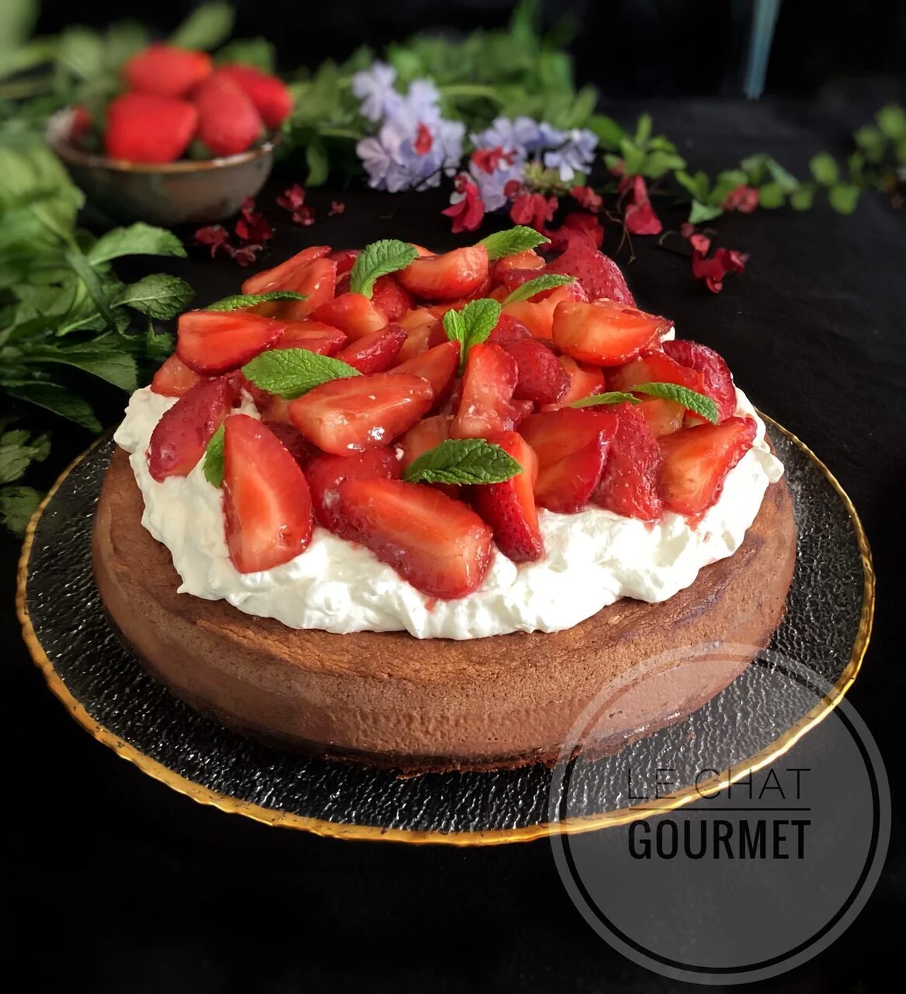 Sponge cake chantilly et fraises au balsamique